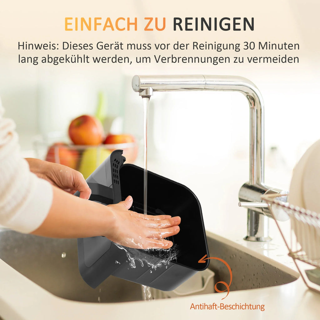 HOMCOM Heißluftfritteuse Airfryer fettarm schnelles Garen