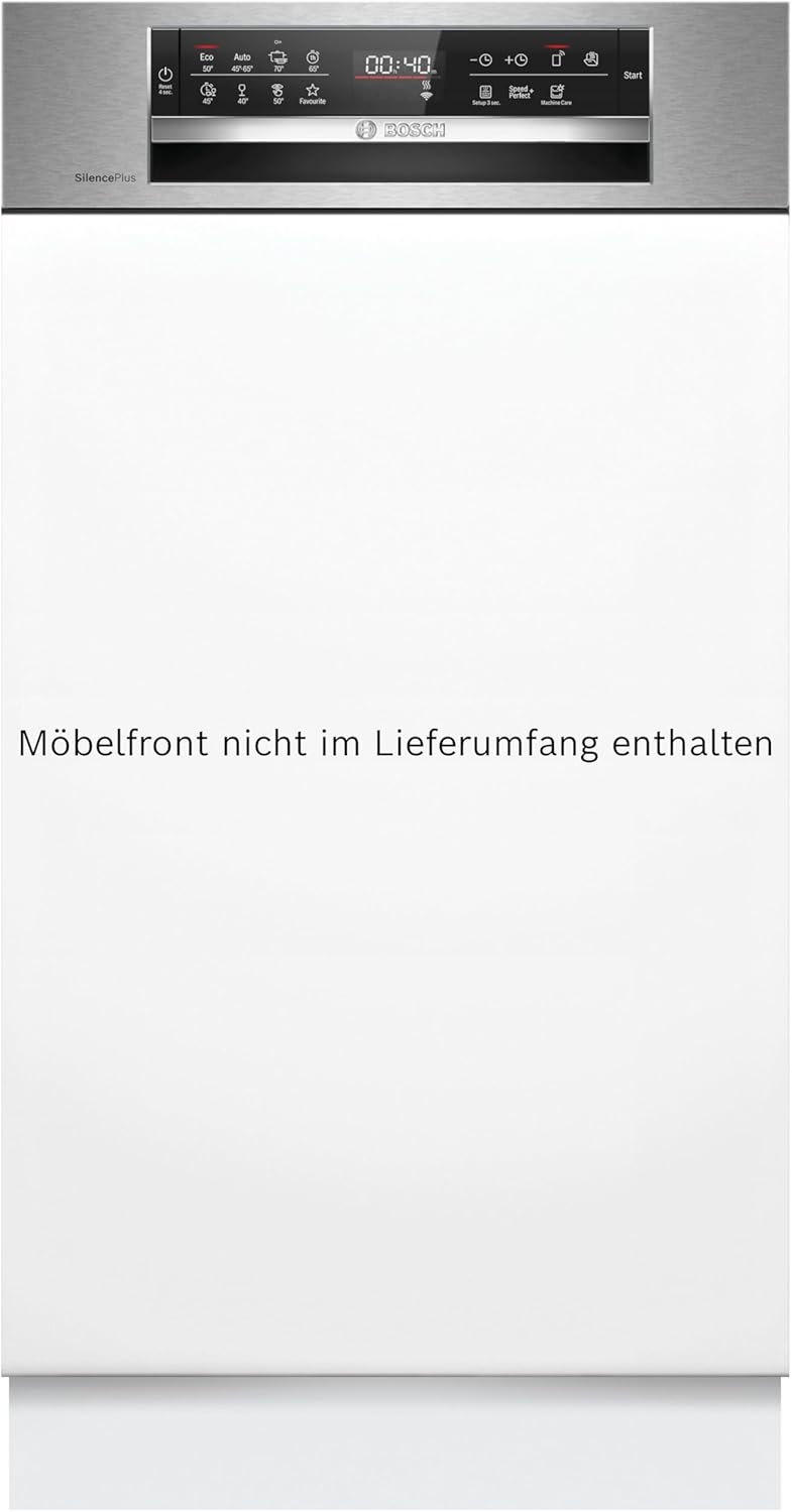 Bosch SPV2IKX10E Serie 2 Smarter Geschirrspüler vollintegriert, 45 cm breit, Besteckkorb, Extra Trocknen auf Knopfdruck, InfoLight roter Lichtpunkt am Boden, AquaStop Schutz gegen Wasserschäden, Weiß