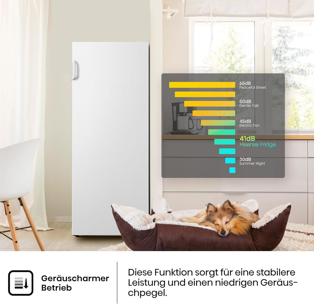 Hisense FV191N4AW2 Gefrierschrank/ TotalNoFrost/ SuperFreeze/ Türalarm/ Multiflow 360°/ BigBox/ 143,4 cm/ Gefrierteil 147 l/ 41 dB/ 205 kWh/Wei