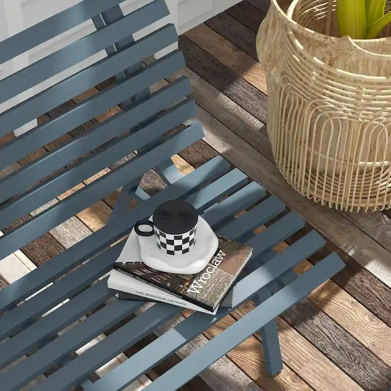 Outsunny 48.5 Garden Bench, Outdoor Patio Bench, Lightweight Aluminum Park Bench with Slatted Seat