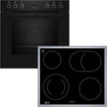 NEFF EDX442, Set bestehend aus E1ECD0AN0, N 30, Einbauherd mit CircoTherm, 60 x 60 cm, Edelstahl und M13R42N2, N 50, herdgesteuertes Elektrokochfeld, 60 cm, Schwarz, mit Rahmen aufliegend