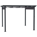Outsunny Pergola 2,95x2,95 m mit Schiebedach Grau