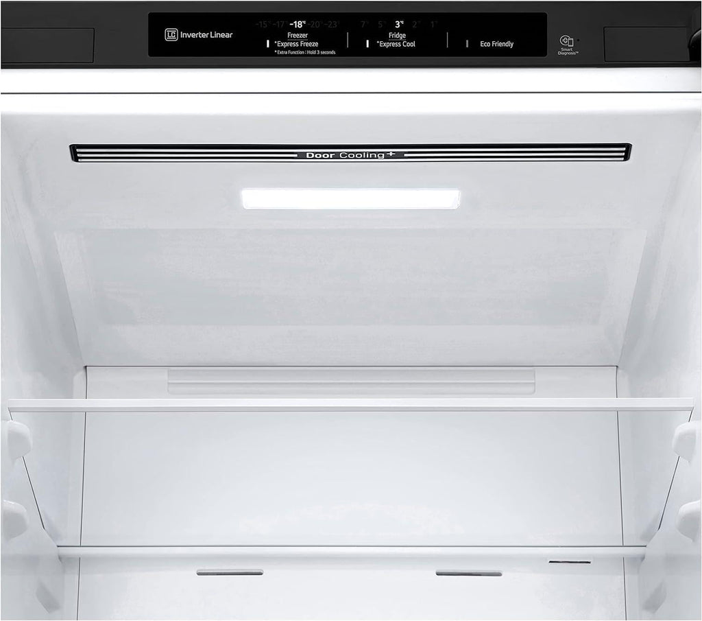LG GBV22NCCEP Kühl-/Gefrierkombination – Smart Inverter Compressor, Total No Frost, Modern Flat Door Design, Matt Schwarz Metallic, Energieeffizienz A