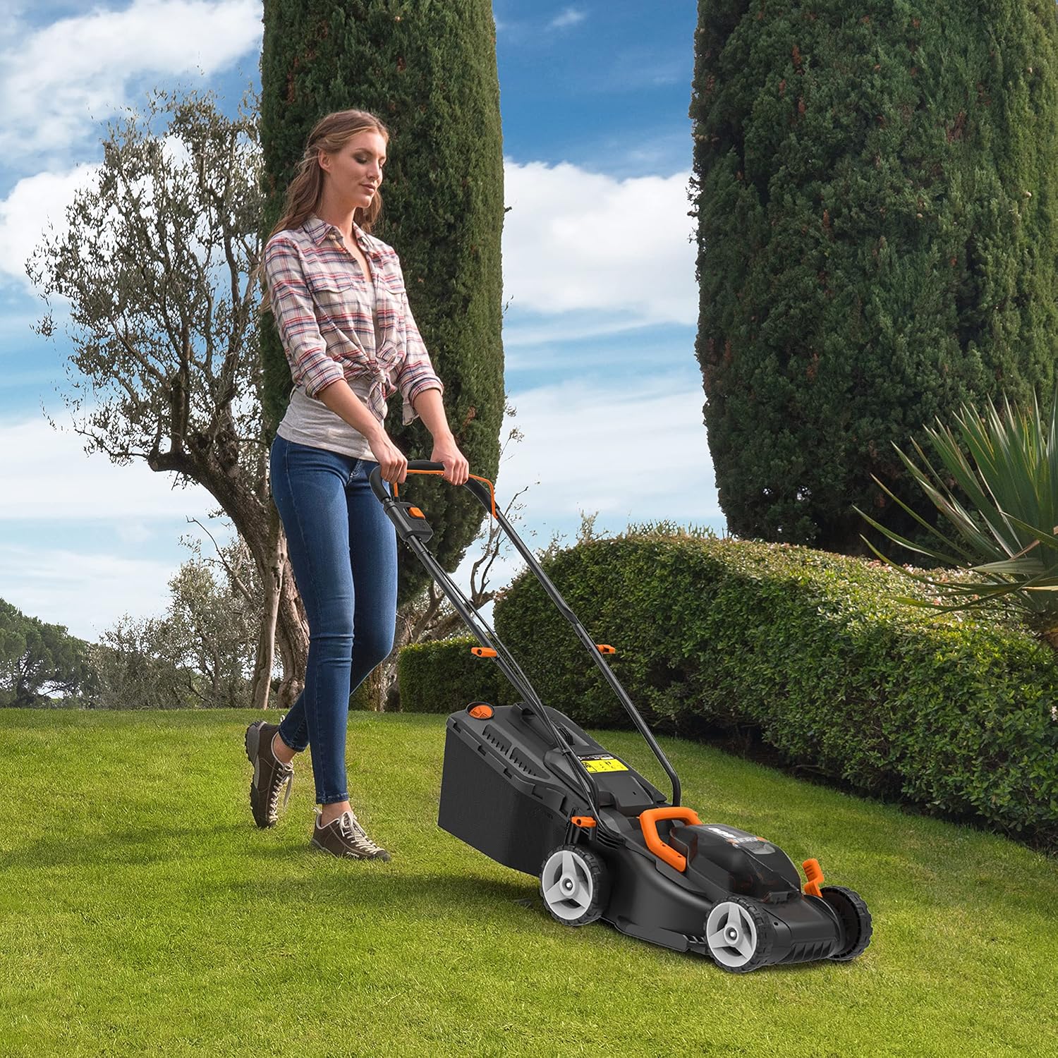 Worx Nitro 34 cm Akku-Rasenmher, Elektrischer Rasenmher, WG779E, 40 V PowerShare PRO 2 STK. 2,5 Ah Akku (Akkus & Ladegert inklusive)