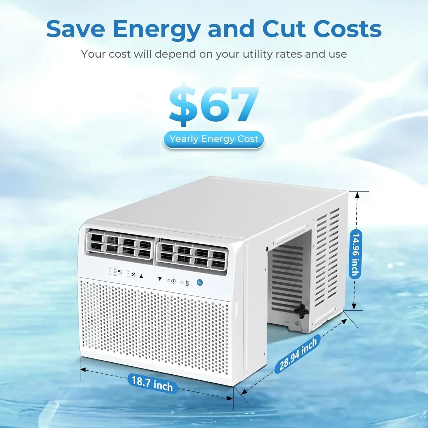 Antarctic Star U-Shaped Air Conditioner Window 12000BTU Ultra Quiet Window Air Conditioner Cools