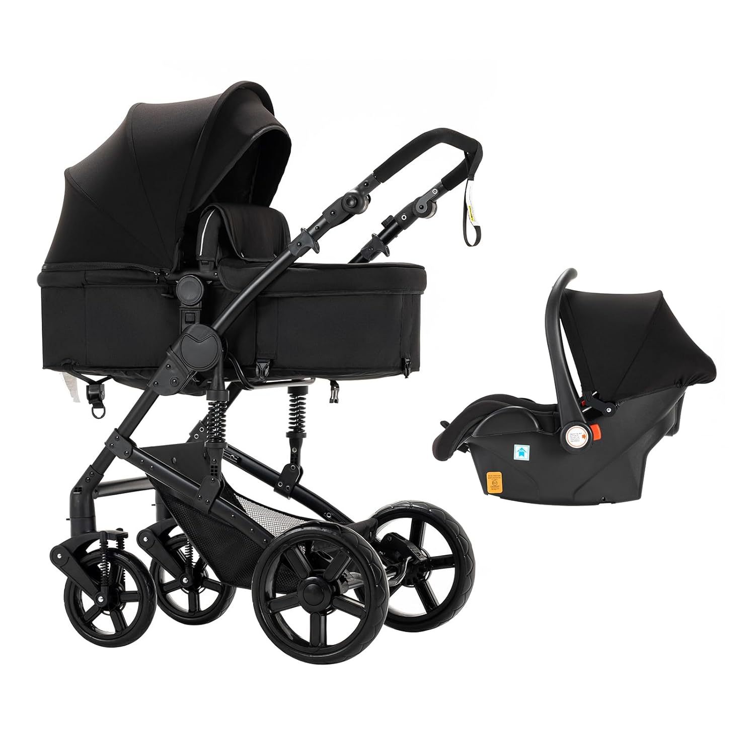 3 in 1 Kombikinderwagen 3 in 1 Reisesysteme Kinderwagen Infant Hochlandschaft Liegender Buggy Kinderwagen Neugeborenen Kinderwagen Faltbarer Standardkinderwagen (906 White)