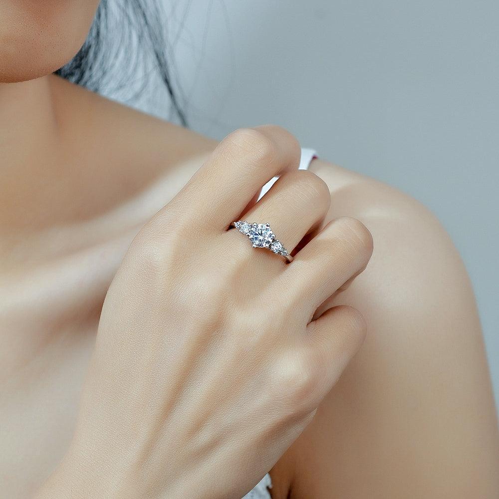 1CT Moissanite Engagement Ring