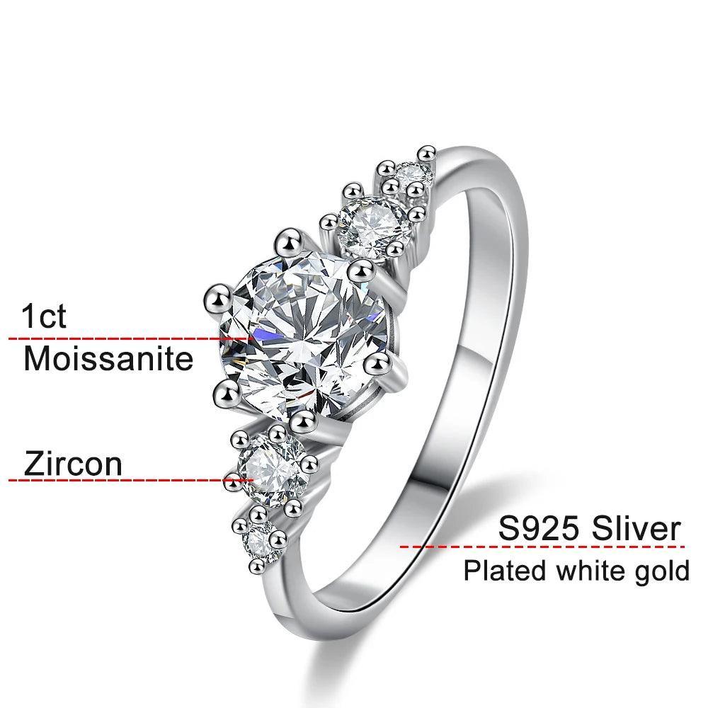 1CT Moissanite Engagement Ring