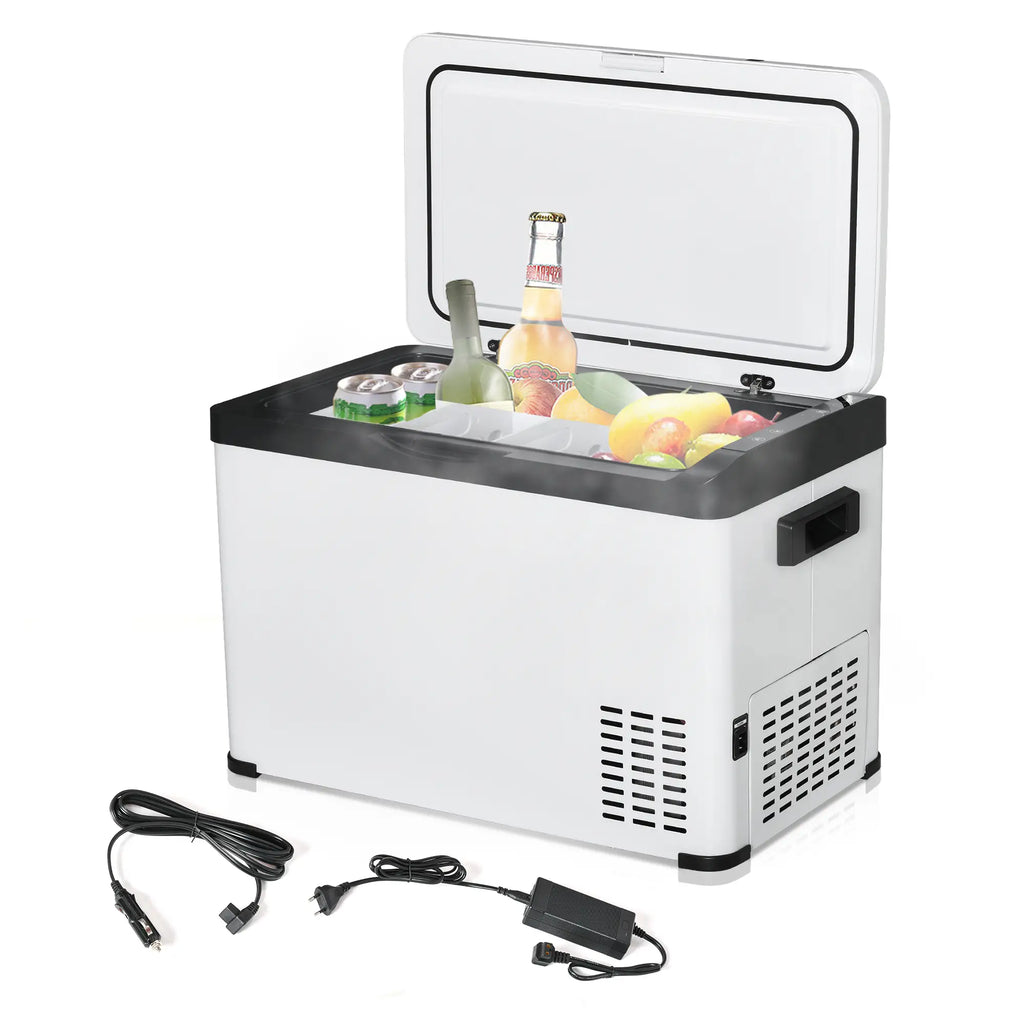 Outsunny Auto-Kühlschrank Kompressor LCD-Panel Batterieschutz Weiß
