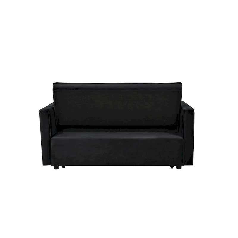 Modern Velvet Futon Loveseat with Reclining Backrest & Pockets, Seats 2 �?Dark Gray / Light Gray / Blue / Black