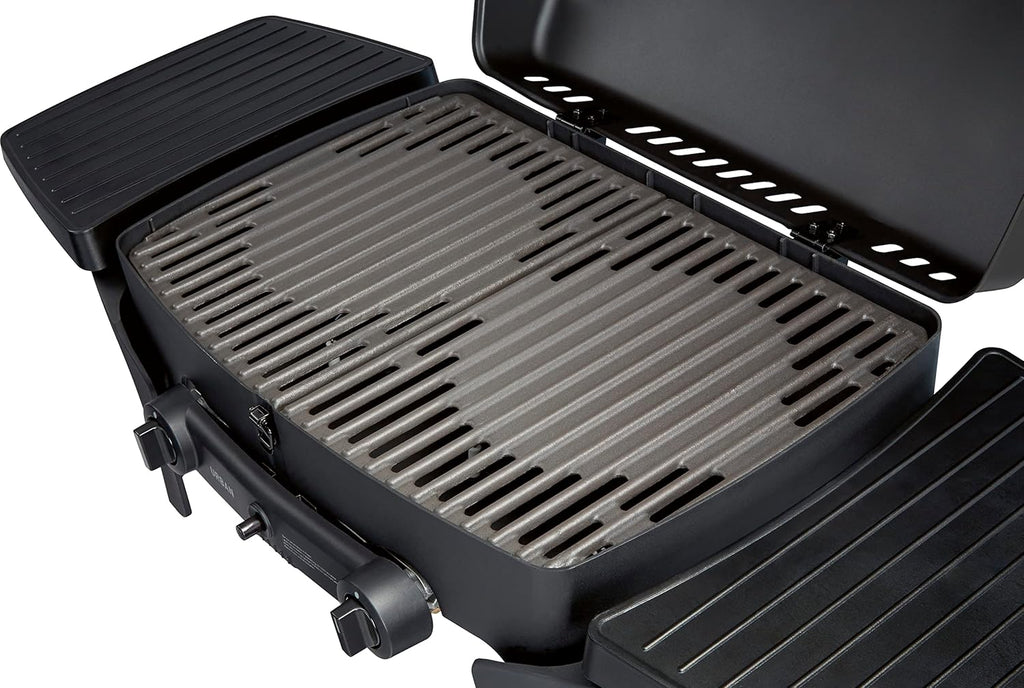 EndersGasgrill Urban II Pro, Tischgrill, Grillen-, Kochen- und Backen Funktion, 2 Brenner Edelstahl, mit Grill-Thermometer, Balkon-, Camping-Grill, Aluguss-Gehäuse, Gusseisen-Rost, #2062