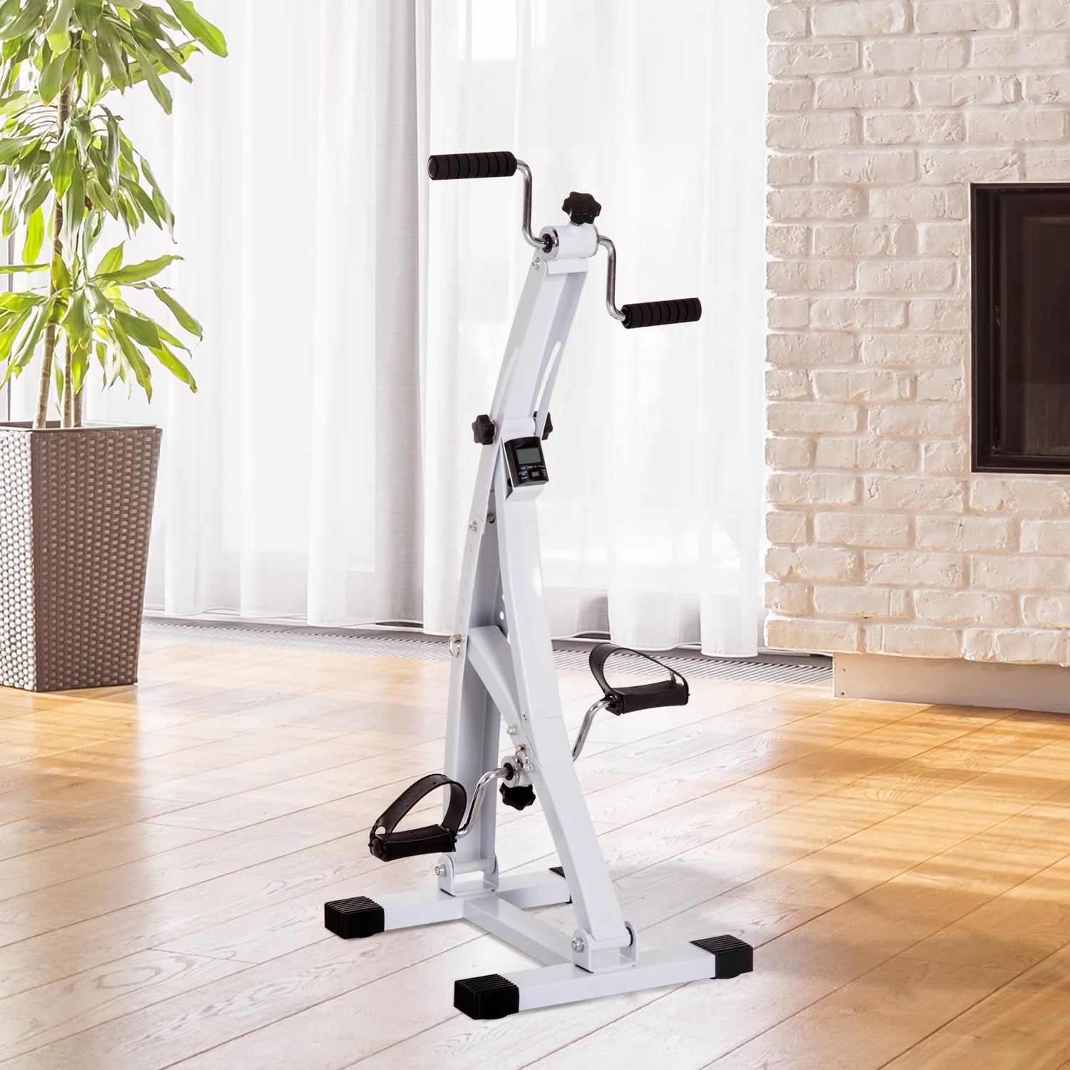 HOMCOM Bewegungstrainer Heimtrainer für Senioren LCD-Display Weiß