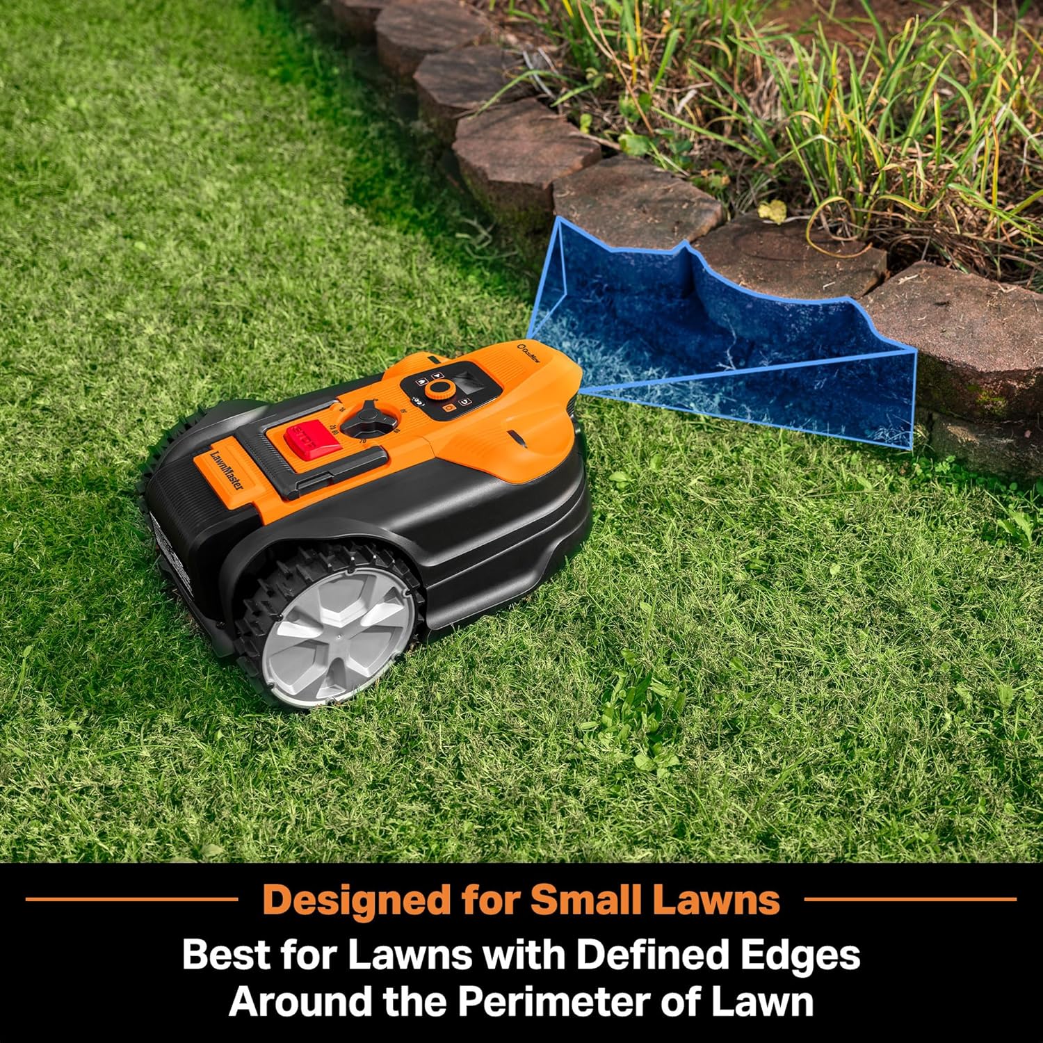 LawnMaster VBRM16 OcuMow™ Mähroboter für geeignet für bis zu 100 qm-Selbstfahrender Rasenmäher Roboter mit MX 24V 4.0Ah Lithium-Ionen Akku Ohne Kabel