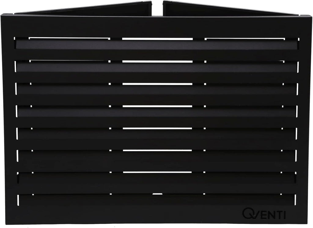 Qventi Abdeckung für Klimaanlage - Anthrazit/Grau - Aluminium - Schutzgitter - Verkleidung - Einfache Montage - Größe S - Außenmaße (LxBxH): 100 x 50 x 75 cm