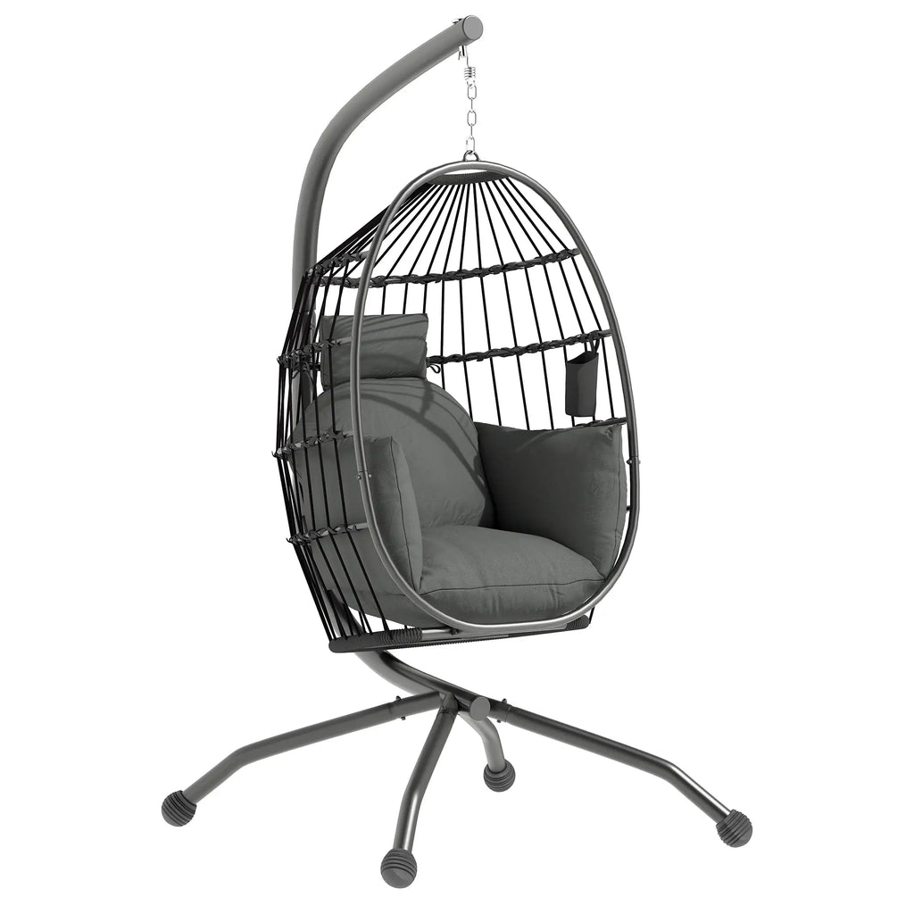 Outsunny Hängesessel Outdoor faltbar mit Becherhalter