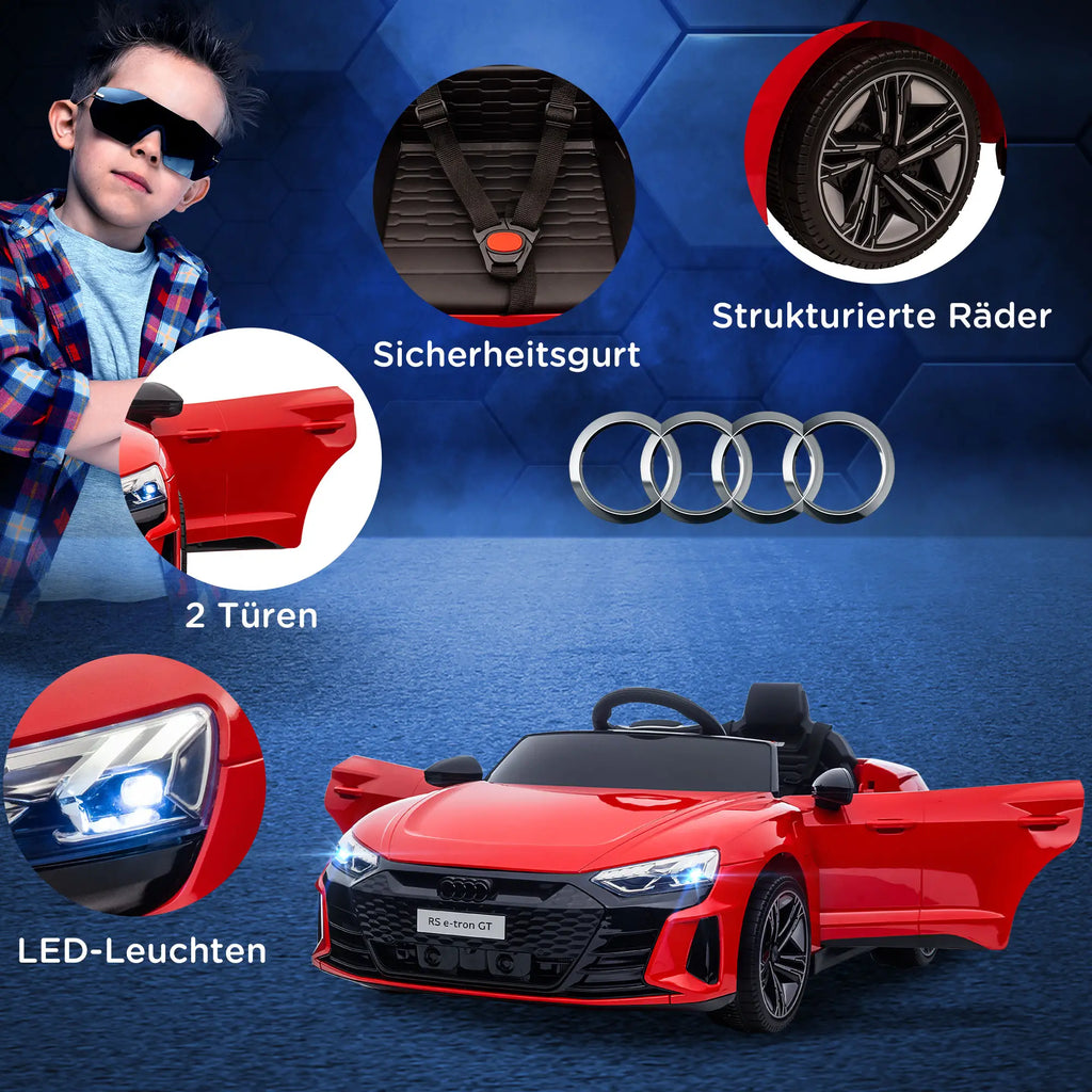 HOMCOM Kinder Elektroauto mit Fernbedienung & Musikfunktion Rot