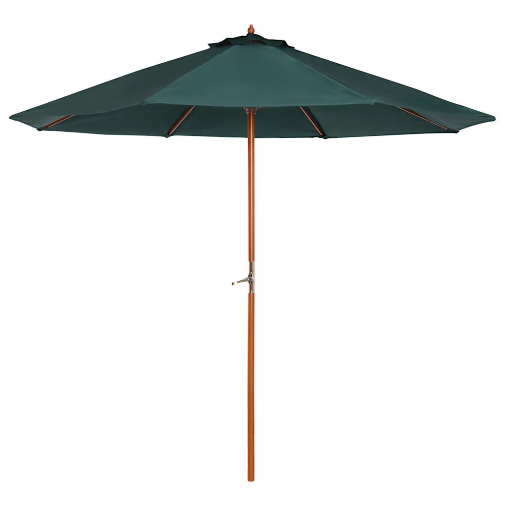 Outsunny Sonnenschirm Garten UV-beständig Handkurbel Pappelholz