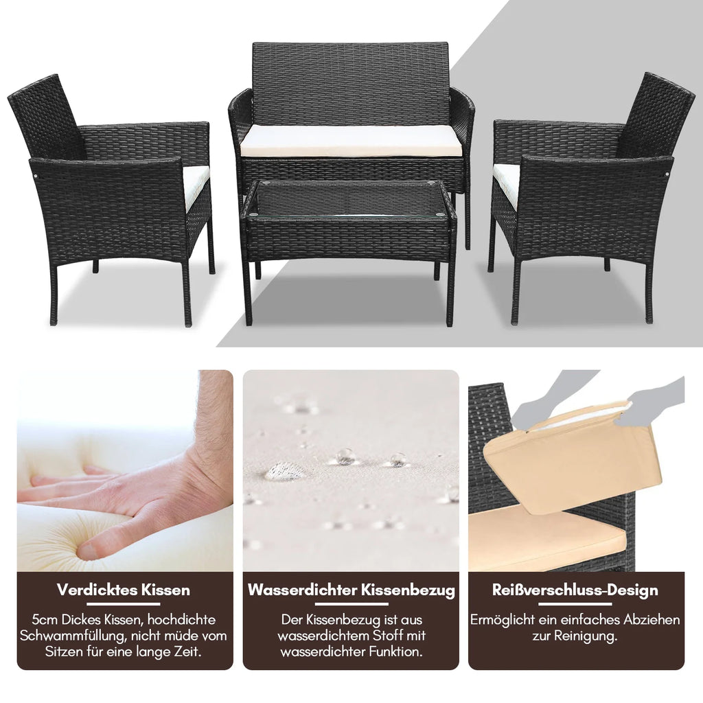 Sonnewelt Polyrattan Sitzgruppe Gartenmbel Set