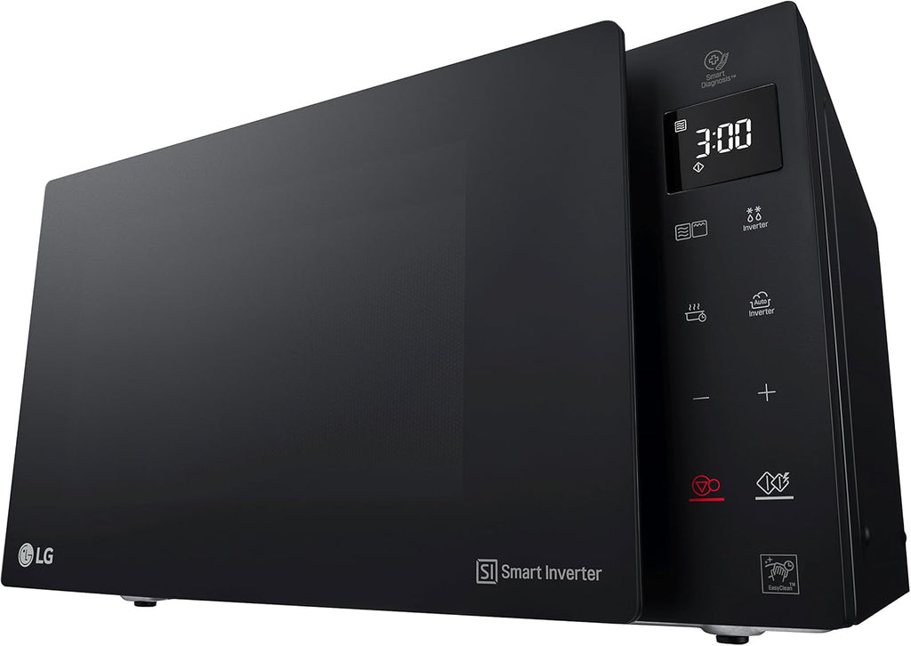 LG MH6535GIS Mikrowelle mit Inverter Technologie & Quarz Grill, 25 Liter Kapazitt, 1000 W, Automatikprogramme, einstellbare Leistungsstufen für optimales Garen und EasyClean-Funktion, Schwarz