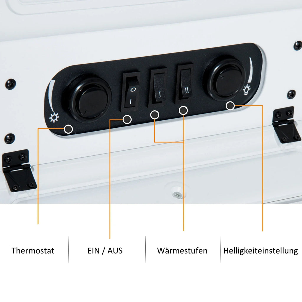 HOMCOM Elektrokamin Kaminofen Flammeneffekt Überhitzungsschutz Weiß