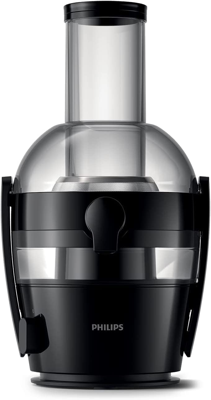 Philips Entsafter – 1100W, 2L, HomeID-Rezepte-App, XXL-Einfüllffnung, QuickClean (HR1921/20), 25 x 43.2 x 29.6 cm, Edelstahl