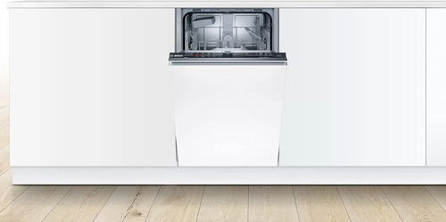 Bosch SRV2HKX41E Serie 2 Geschirrspüler Vollintegriert, 45 cm breit, Besteckkorb, Extra Trocknen auf Knopfdruck, InfoLight rot, AquaStop Schutz gegen Wasserschäden, Mehrfarbig