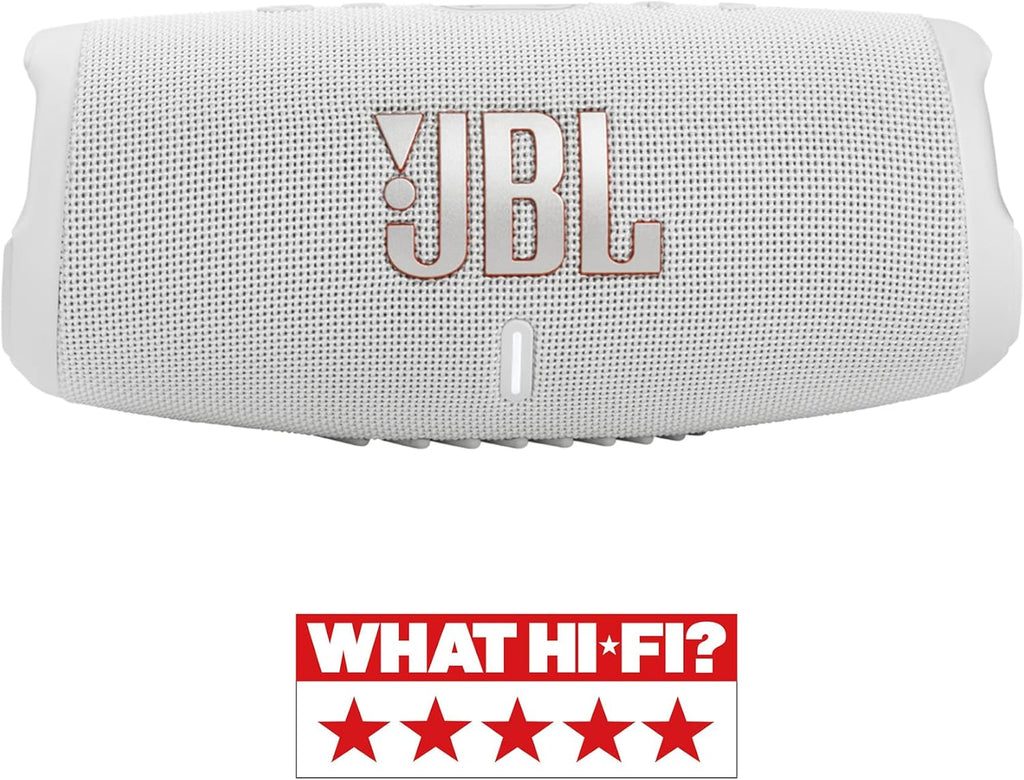 JBL Charge 5 Bluetooth-Lautsprecher in Schwarz – Wasserfeste, portable Boombox mit integrierter Powerbank – Eine Akku-Ladung für bis zu 20 Stunden kabellosen Musikgenuss