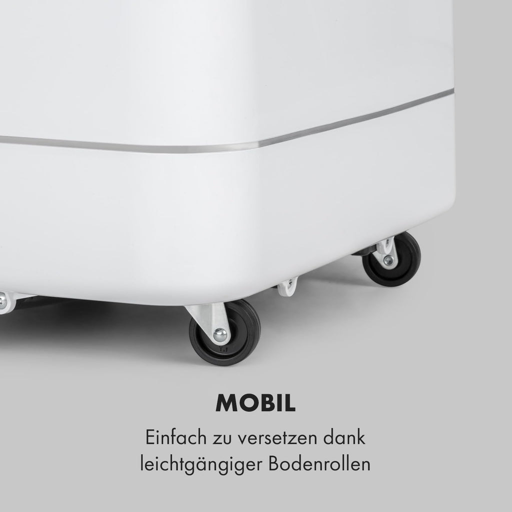 Klarstein Mobile Klimaanlage mit Abluftschlauch, 3-in-1 Klimagerät mit Ventilator, Luftentfeuchter & Nachtmodus, Kleine & Portable Klimaanlage für Wohnung & Büro, 12000 BTU Niedrig Verbrauch