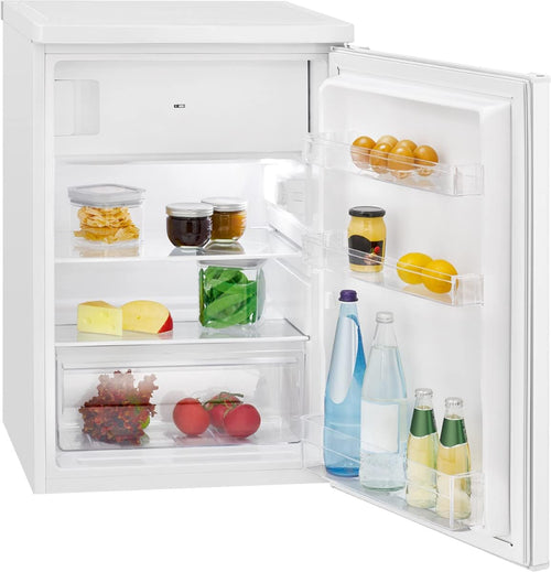 Bomann® Kühlschrank mit Gefrierfach klein | Kühlschrank 2 Ablagen | leise | mit 4-Sterne Gefrierfach | Kühlschrank klein mit Obst- und Gemüsefach | Türanschlag wechselbar | KS 7251 weiß