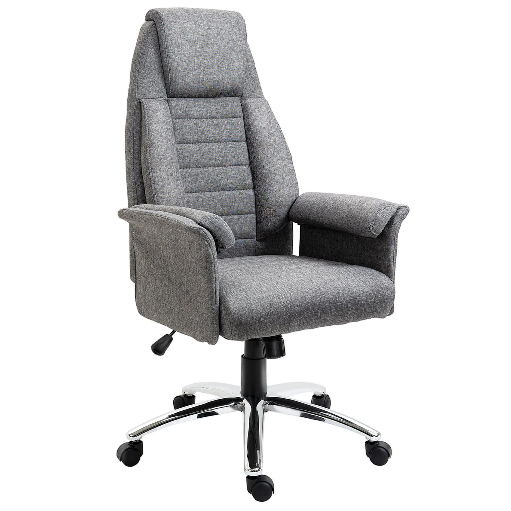 HOMCOM Bürostuhl Drehstuhl Retro Design höhenverstellbar grau