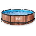 Exit Toys Wood Pool, Frame Pool, Ø 300 x 76 cm, braun - B-Ware neuwertig