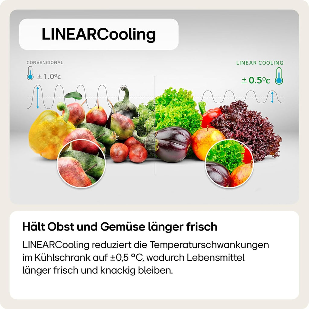 LG GMG861EPAE InstaView SLIM Multi-Door, Klasse E, 508 L, Kühlschrank mit Gefrierfach, Eis-, Crushed Ice- Wasserspender mit UVnano, Total NoFrost, Smart Inverter Kompressor, Wi-Fi, Farbe Matte Black