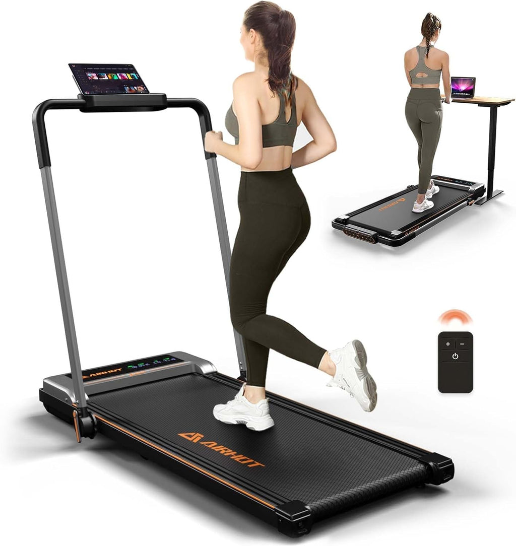 Laufband für Zuhause-AIRHOT, 2,5 PS Walking Pad, Untertisch-Laufband mit Fernbedienung und LED-Anzeige, maximale Geschwindigkeit von 6 km/h BZW. 12 km/h. Kompaktes Laufband für zuhause oder das Büro