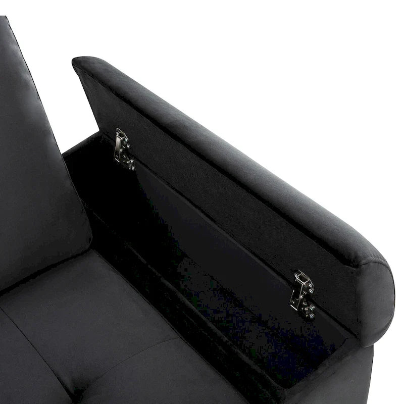 84.75  L-Shaped 5-Seat Sleeper Sectional Sofa with Storage Ottoman, Hidden Arm Storage, and USB Charging for Living Room