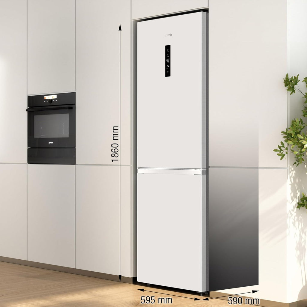 Gorenje N 619EAW4 Kühl-Gefrier-Kombination / LED Display / 186 cm / 300 l / NoFrostPLus / Gemüsefach mit Feuchteregler / FastFreeze / weiß