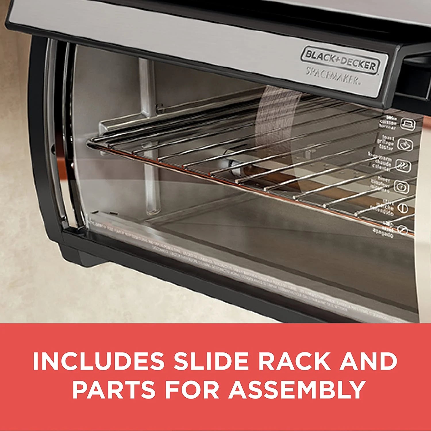 Spacemaker Under-Counter Toaster Oven, Black/Stainless Steel, TROS1000D
