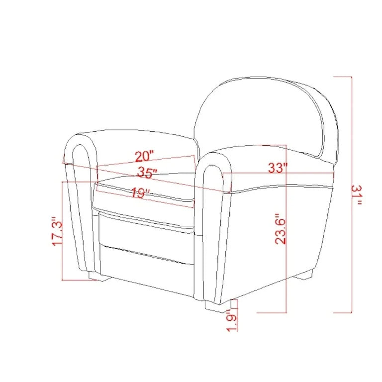 Genuine Leather Paris Club Chair, Brown