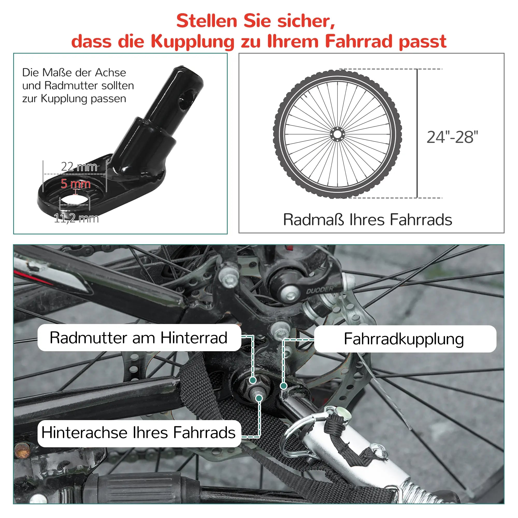 HOMCOM Kinderfahrradanhänger 2in1 Schiebewagen sichere Fahrt rot