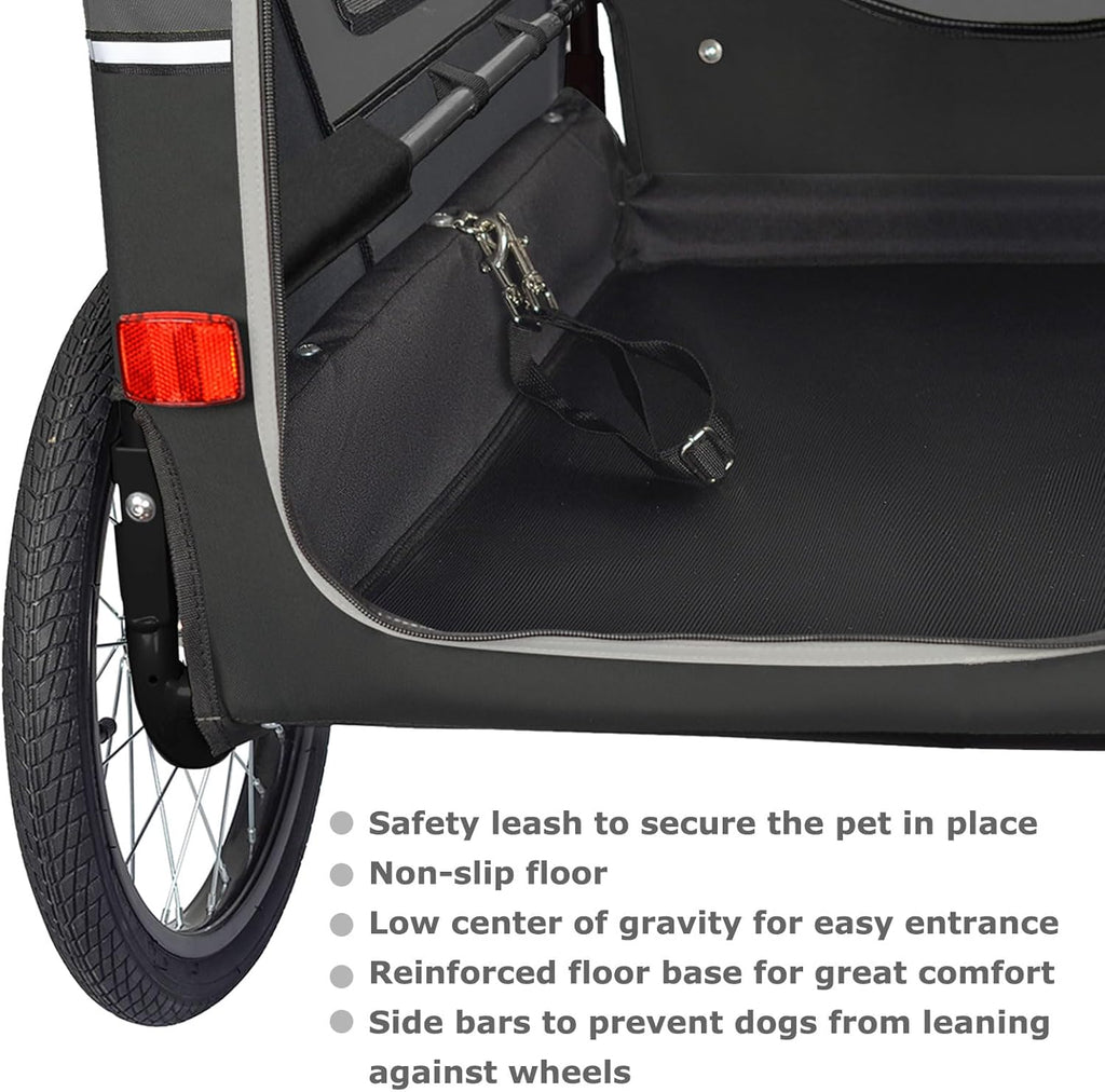 Doggyhut S-Line XL Hundeanhänger & Hundebuggy mit Federung 2 in 1 Hunde Fahrradanhänger Jogger gefedert bis 45 kg