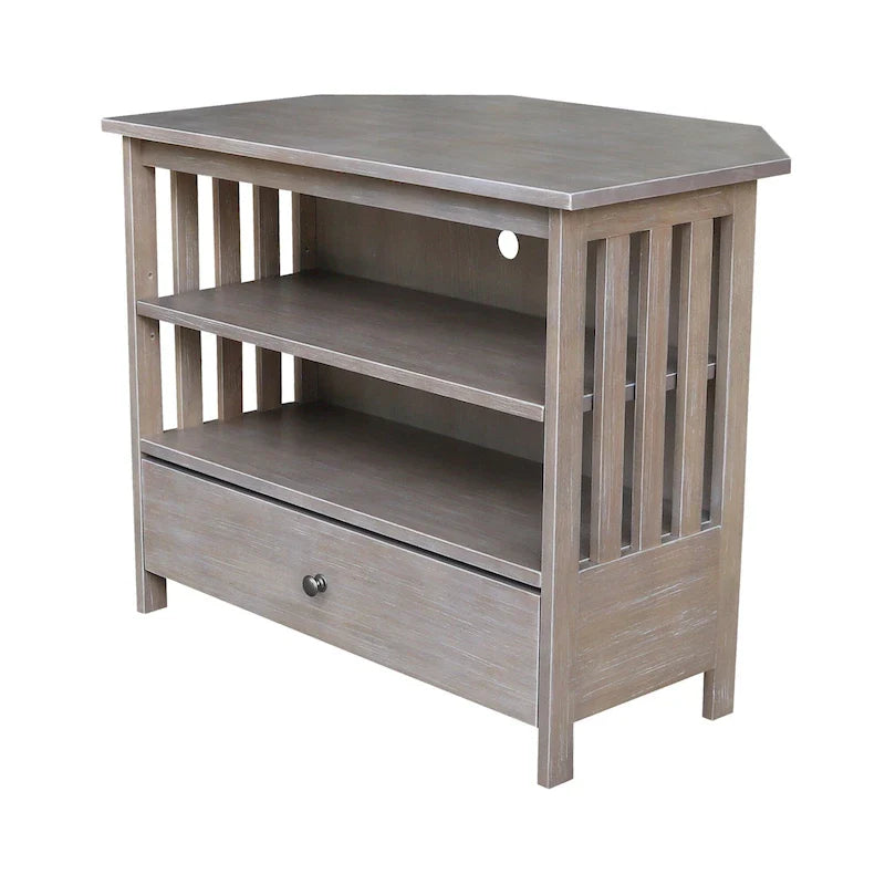 Solid Hardwood Mission Corner TV Stand