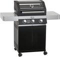 RÖSLE Elektrogrill BBQ-Portable Videro E2-P, tragbarer Tischgrill mit 2 Brennern, Warmhalterost und Deckel mit Glaseinsatz, pulverbeschichteter Stahl, schwarz/silbern