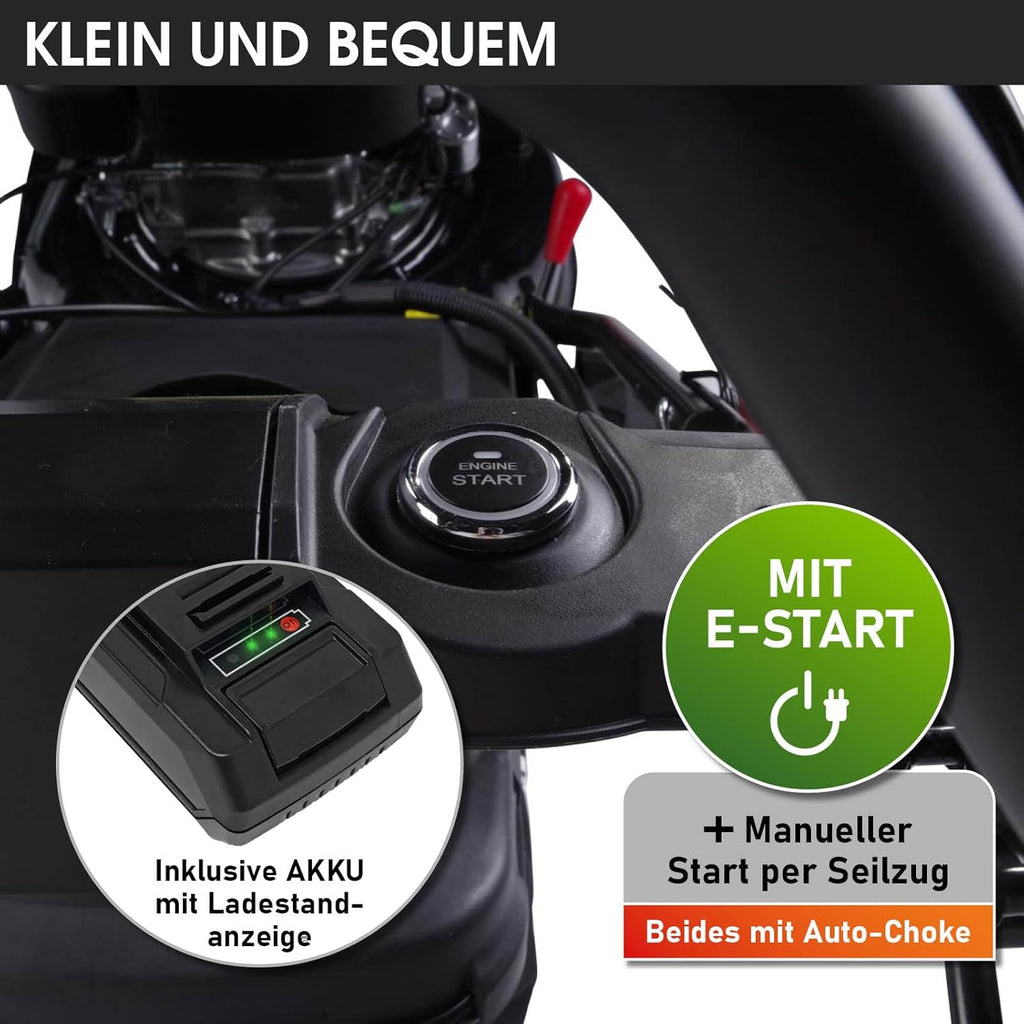 BRAST Benzin Rasenmäher mit Antrieb | 3,0kW (4,1PS) | Elektrostart | 41cm Schnittbreite | viele Modelle | TÜV | 4 Takt OHV Motor | 25-75mm Schnitthöhe | 40L Fangkorb | Stahlgehäuse | 16145 Estart