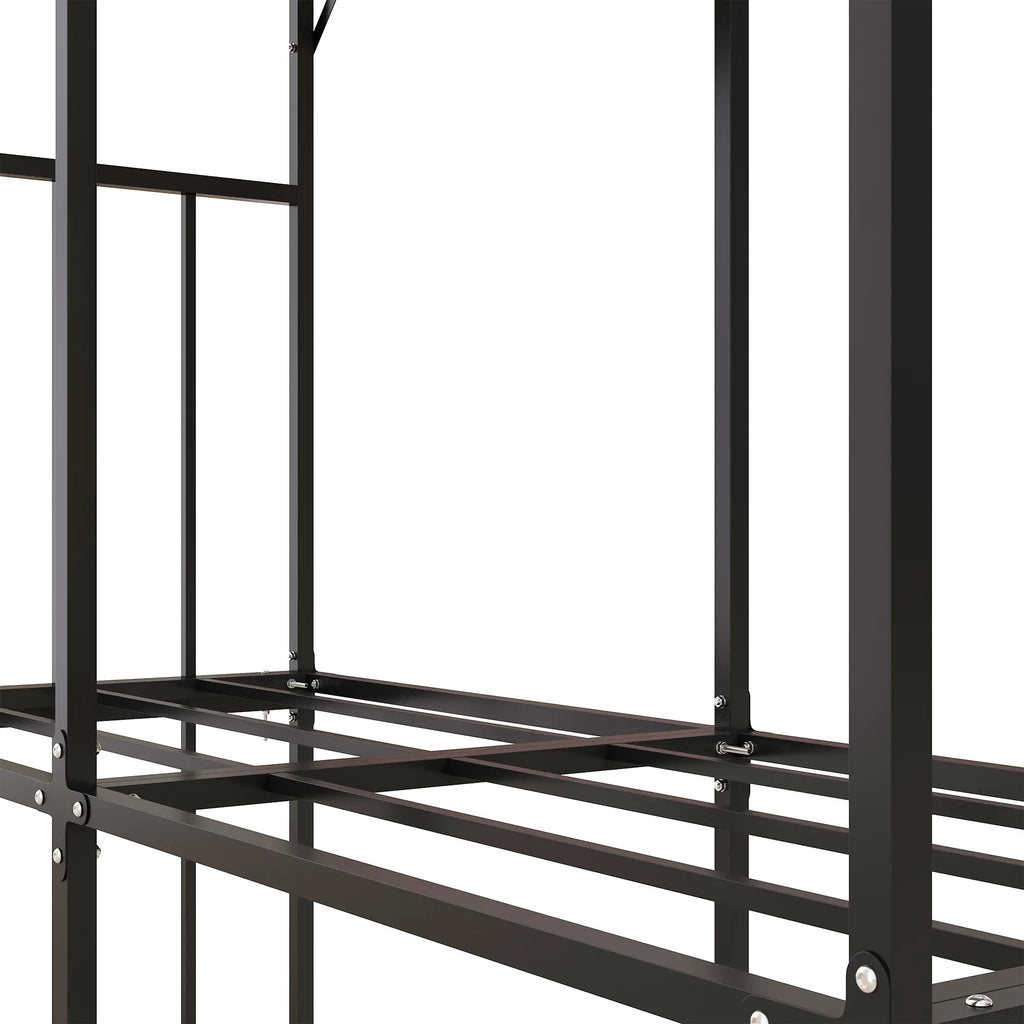Outsunny Kaminholzregal 1,17 m³ mit Abdeckung, Schwarz