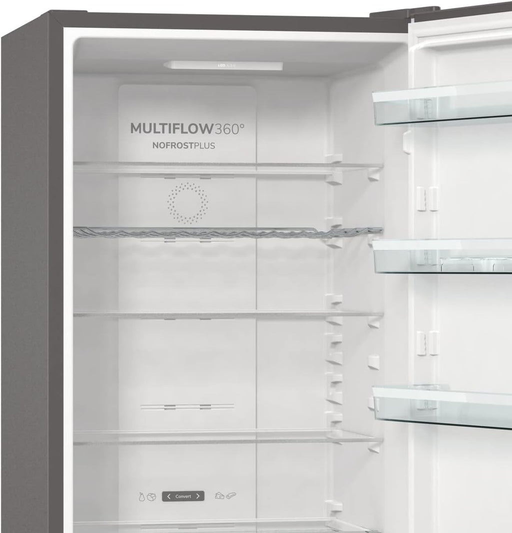 Gorenje N 619EAW4 Kühl-Gefrier-Kombination / LED Display / 186 cm / 300 l / NoFrostPLus / Gemüsefach mit Feuchteregler / FastFreeze / weiß