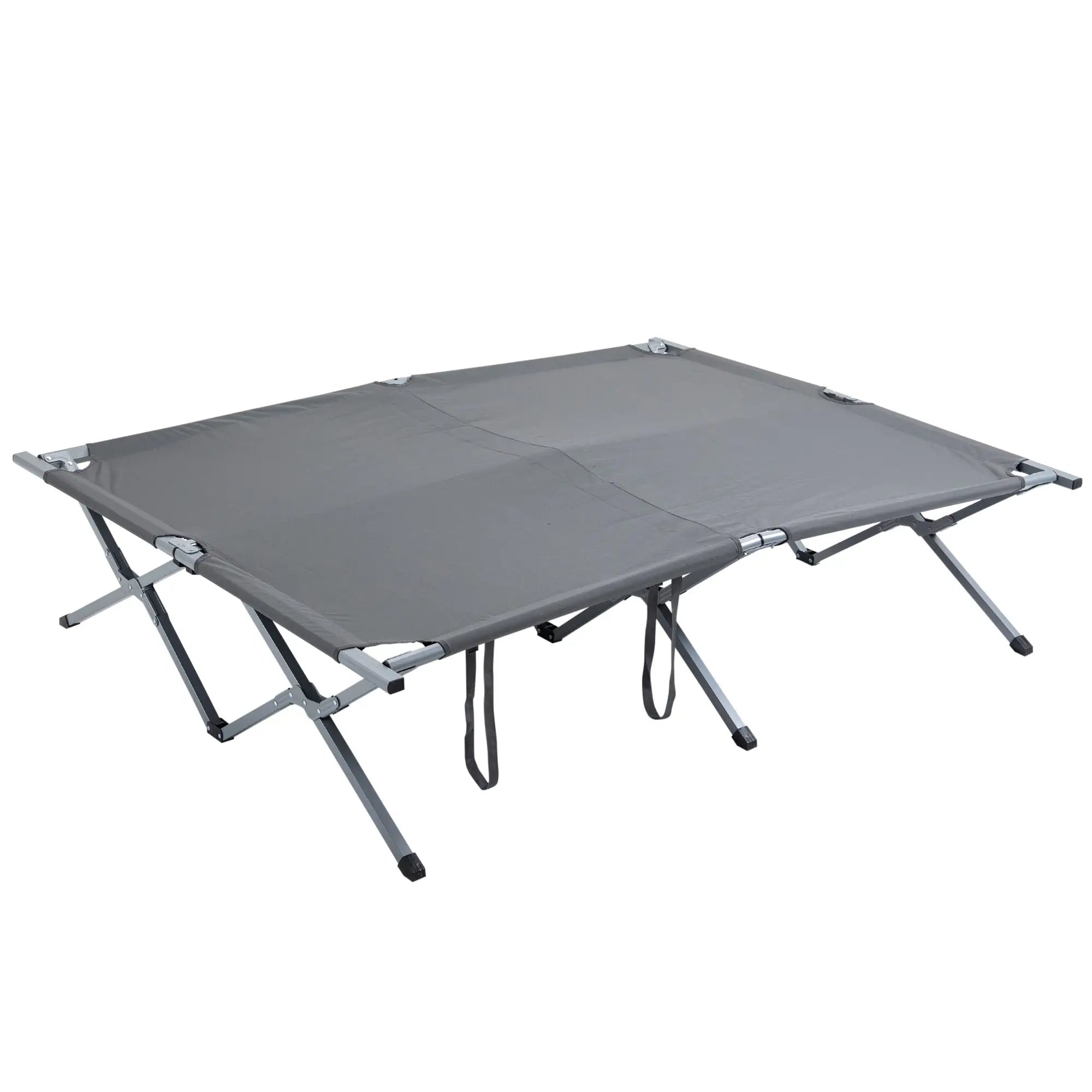 Outsunny Campingbett mit Zelt & Luftmatratze für 2 Personen, 200×146×159 cm, Grau