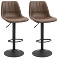 HOMCOM 2er-Set Barhocker höhenverstellbar, Kunstleder Braun