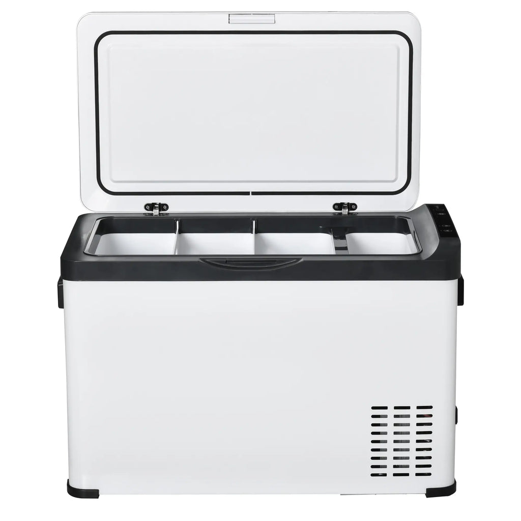 Outsunny Auto-Kühlschrank Kompressor LCD-Panel Batterieschutz Weiß