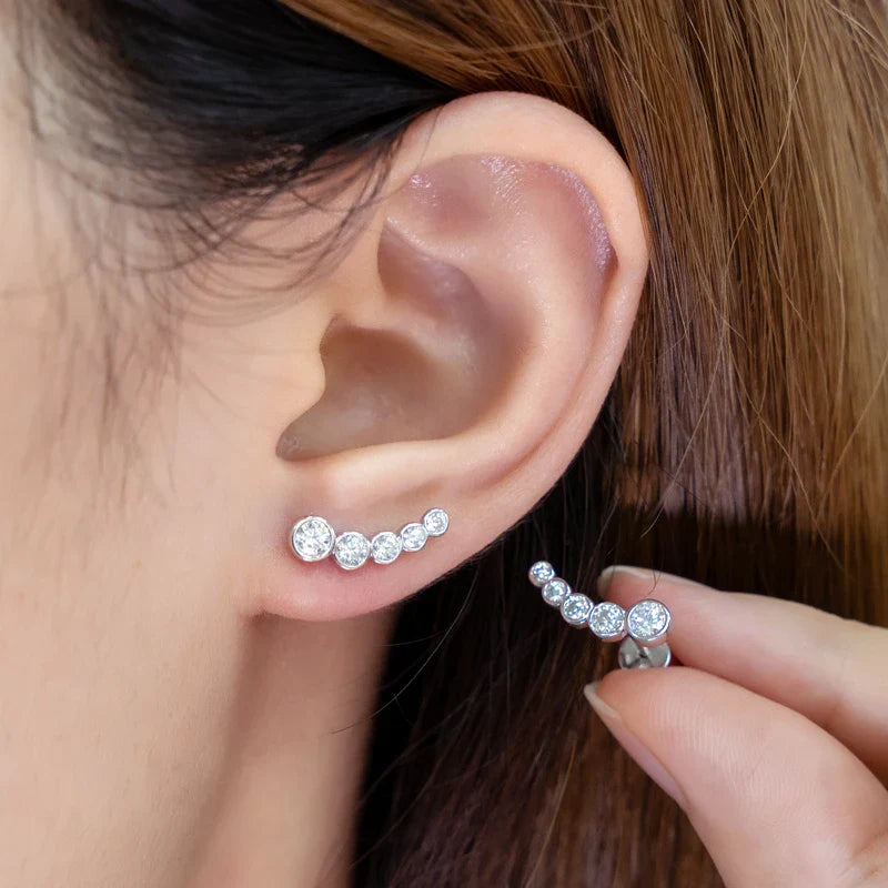 Bezel Climber Earrings