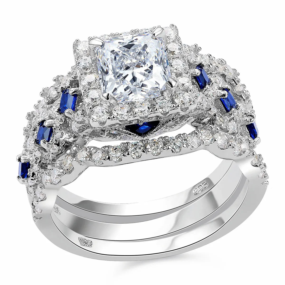 Ladies 2.6ct Princess Cut 5A Zircon Ring