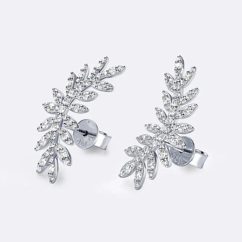 Leaf-Shaped Stud Earrings